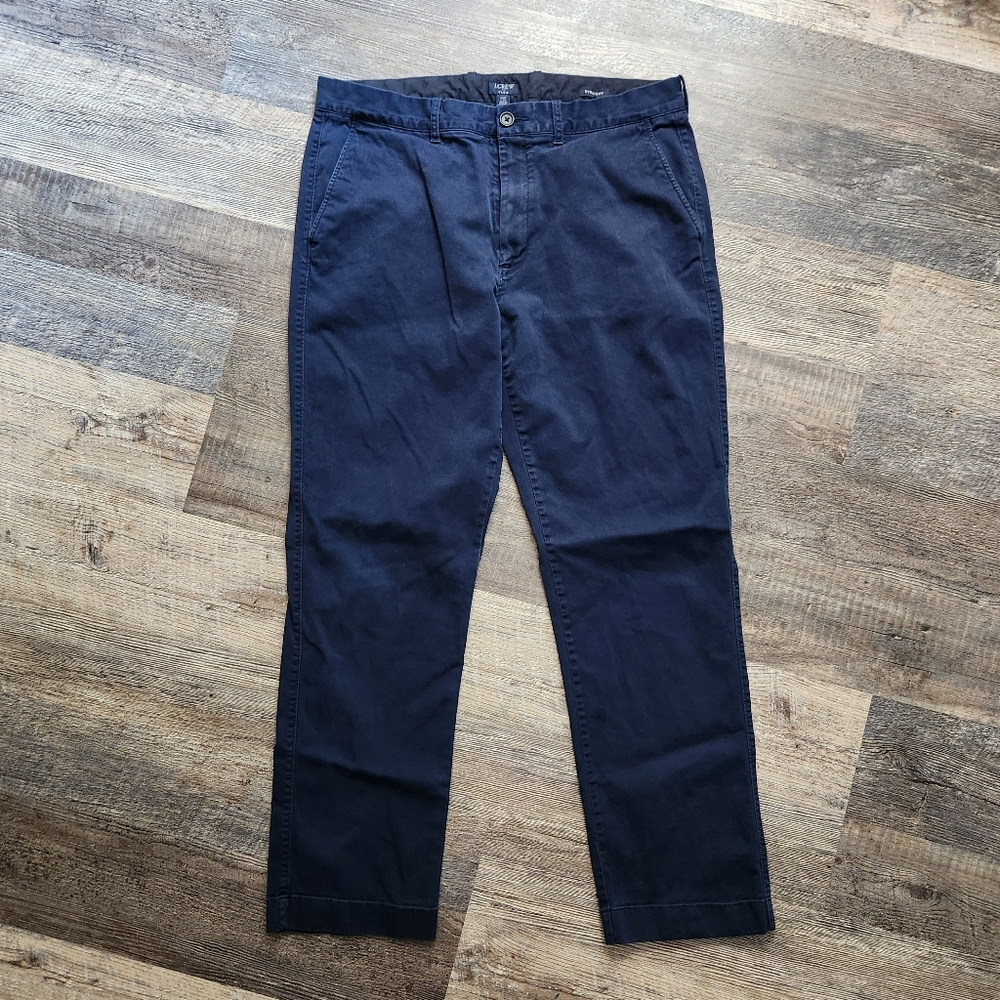 J Crew Flex Straight Fit Mens Navy Chino Pants Size 35x32